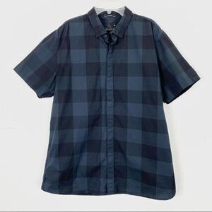 Tavik Black & Grey Checkered Plaid Short Sleeve Button Up Shirt
